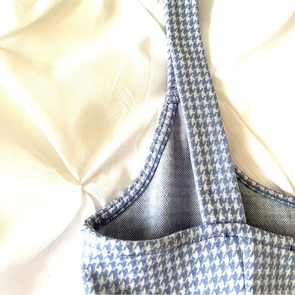 Forever 21 Blue & White Houndstooth Print Mini Dress, Size Small, Cute! - Picture 7 of 7